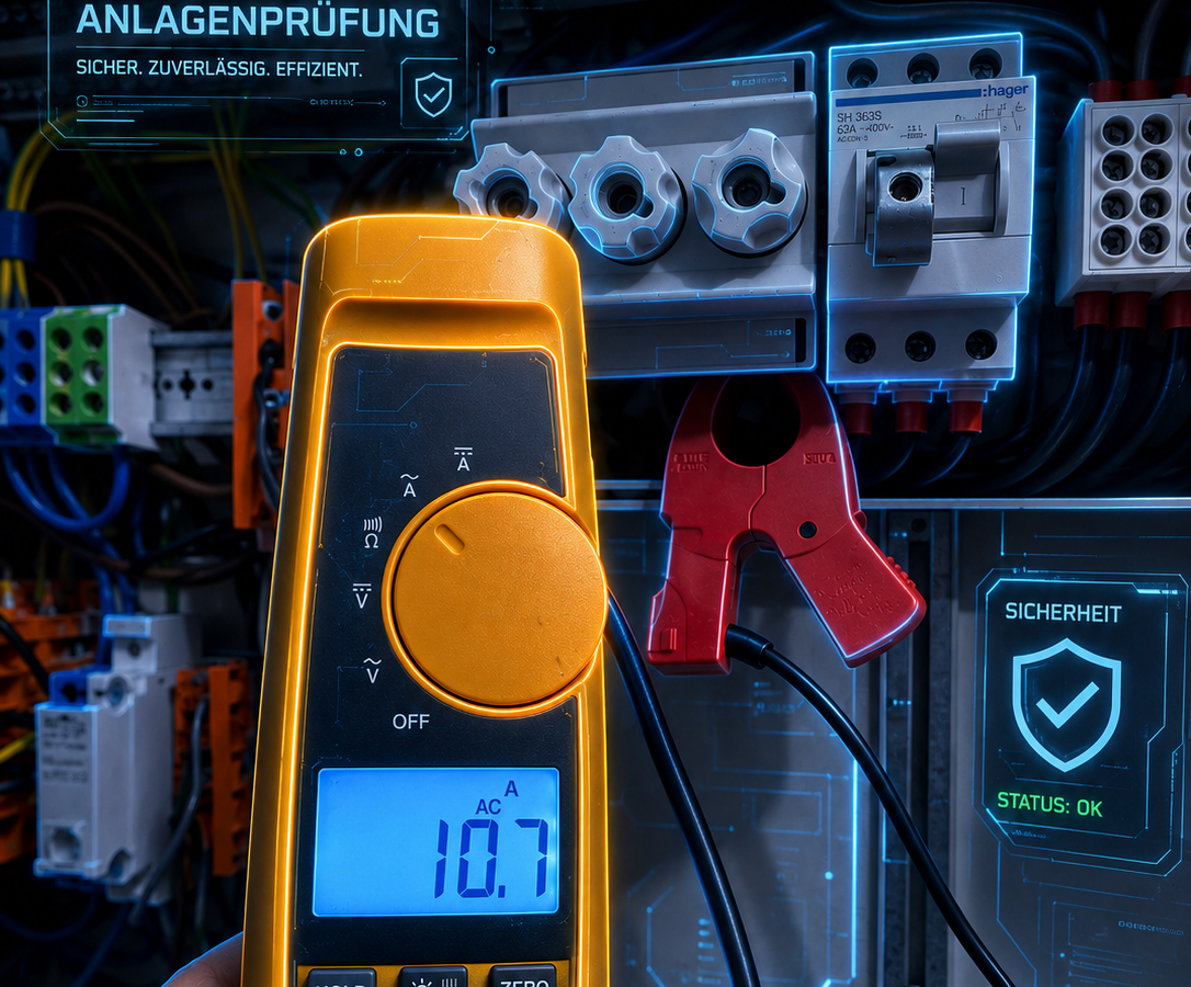 Technische Darstellung einer Anlagenprüfung.